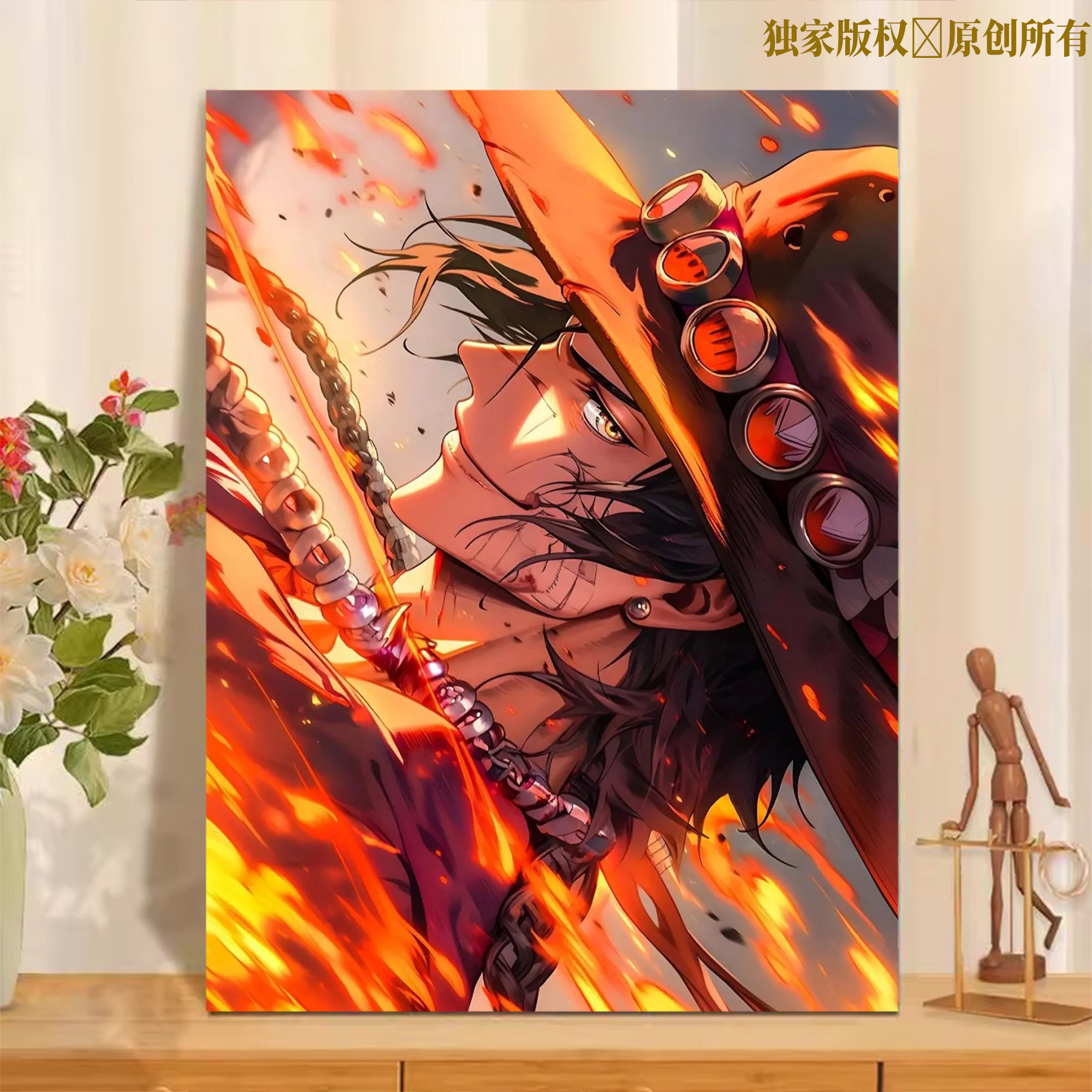 海贼王数字油画diy填色手工油彩画绘画手绘高颜值治愈动漫卡通画