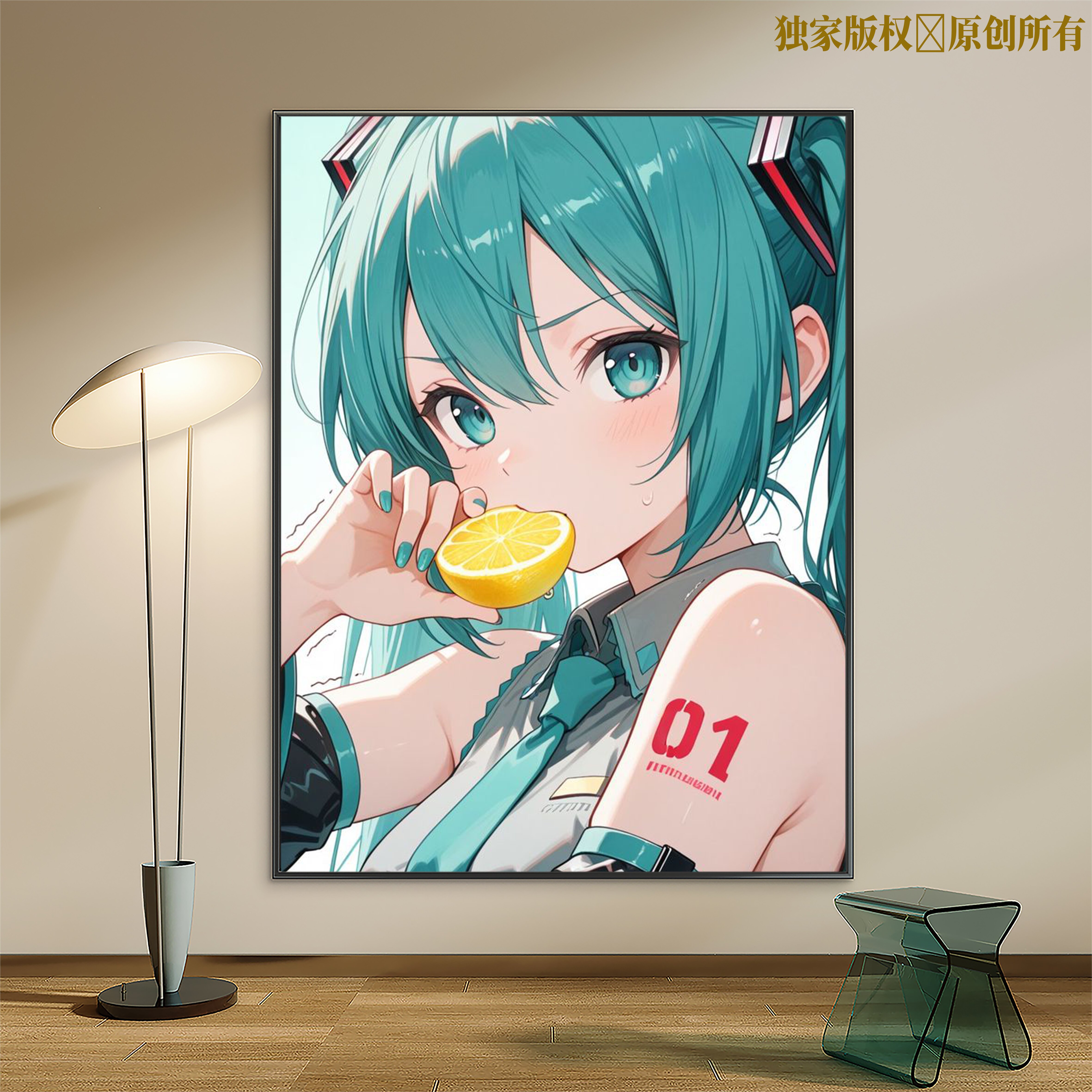初音未来数字油画动漫人物2026实木手工diy填色手绘油彩画装饰画