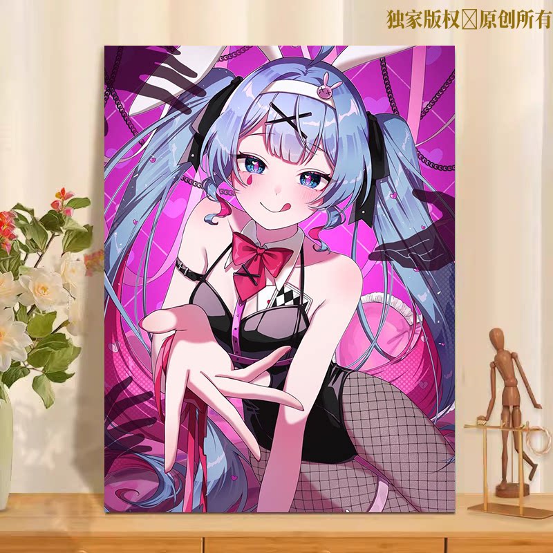 兔子洞数字油画diy实木2026填色手工手绘油彩画丙烯颜料减压画