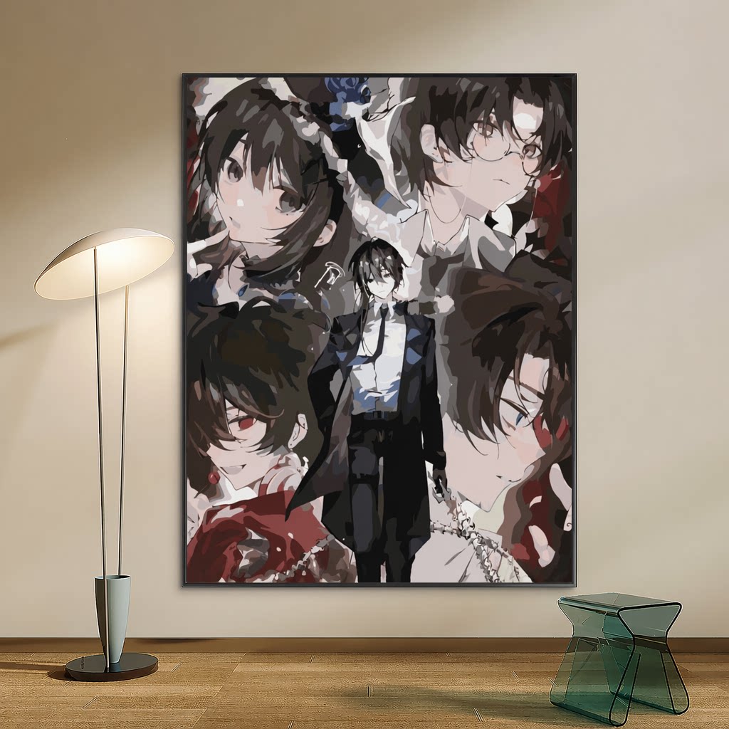 成人解压画数字油画diy填充手绘手工填色涂色玄关油彩画惊封人物