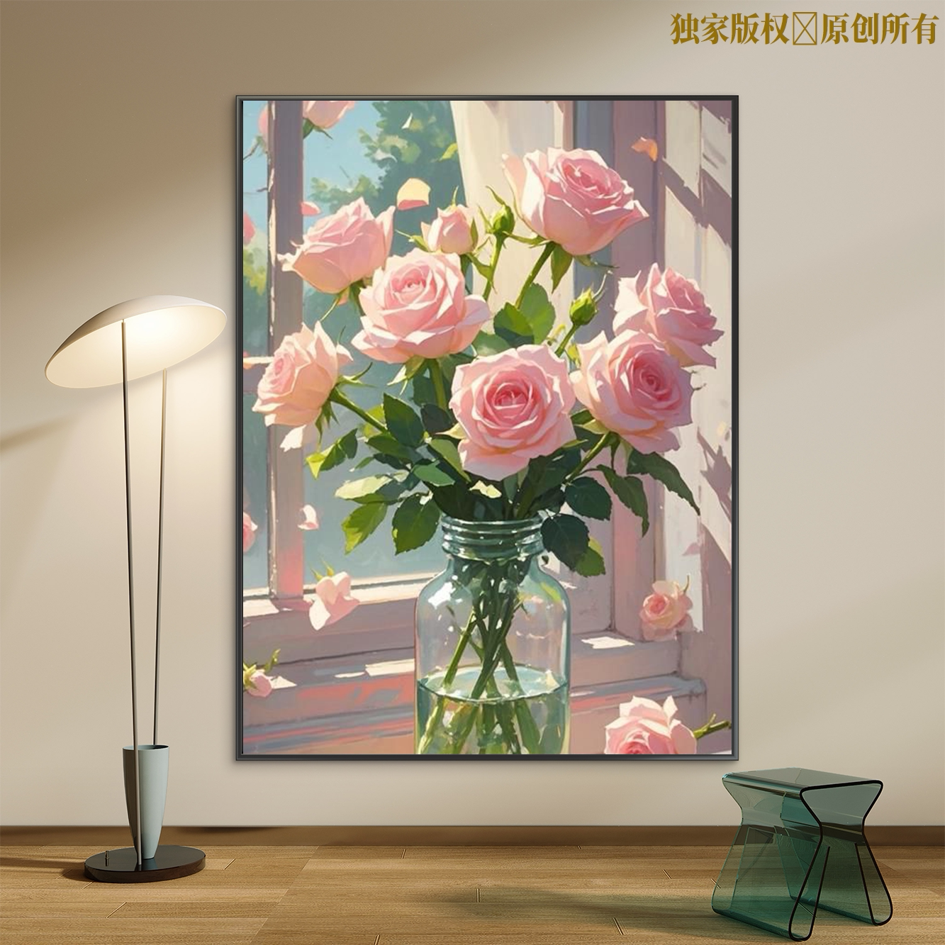 花卉图案数字油画动漫人物2026实木手工diy填色手绘油彩画装饰画