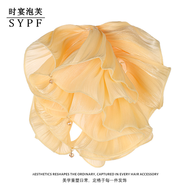 时宴泡芙【菠萝裙】抓夹莫兰迪色系褶皱裙摆发饰度假风氛围感发夹