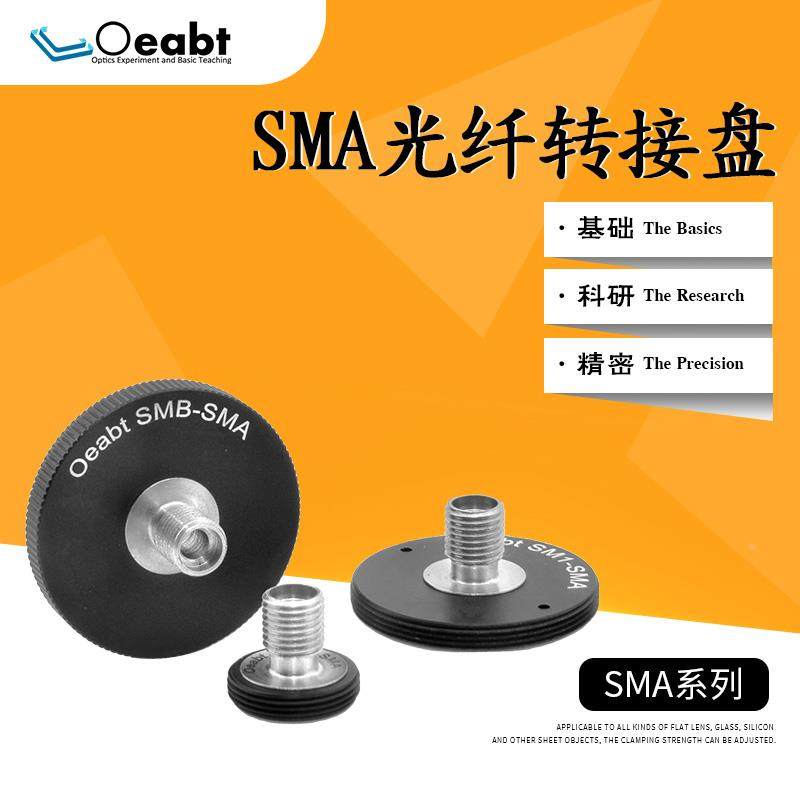 SMA光纤转接盘跳线接头转接件SMA插口法兰盘SM1螺纹圆盘耦合笼式