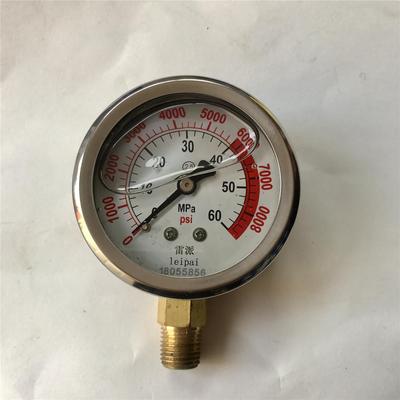 60MPA 耐震压力表 YN-60 0-60mpa 8000PSI 直径68MM 螺纹PT1/4