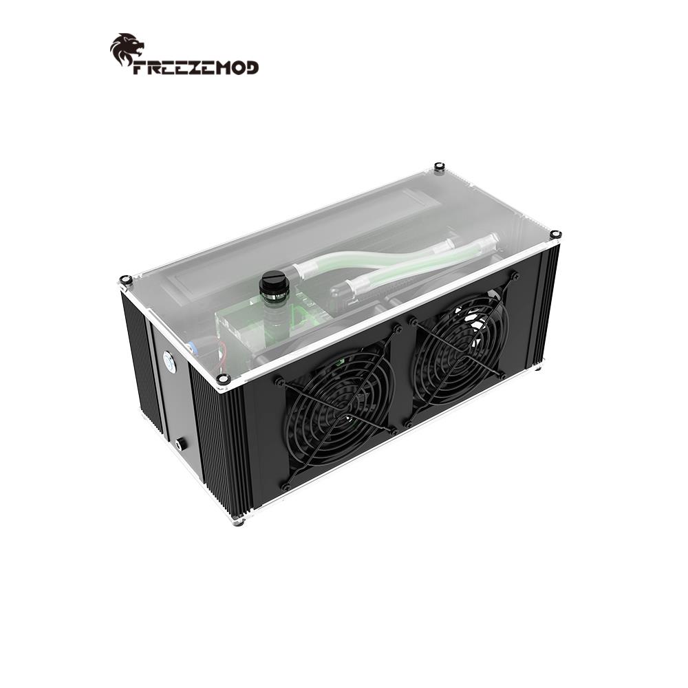 FREEZEMOD桌面笔记本手机水冷散热系统BOX-24YT厚45mm双层散热排