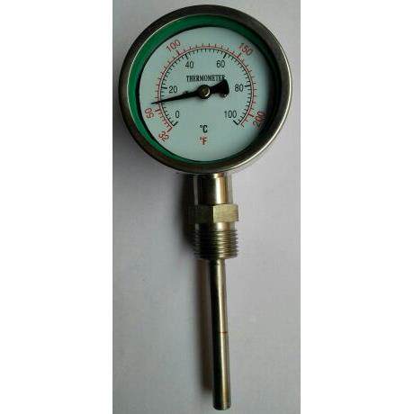 订货 不锈钢外牙双金属温度计 wss-313 0-100摄氏度 200华氏度