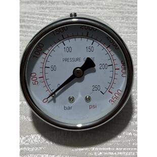 轴向压力表 25mpa 外壳直径60mm 6cm 250bar 螺纹PT1 3500psi