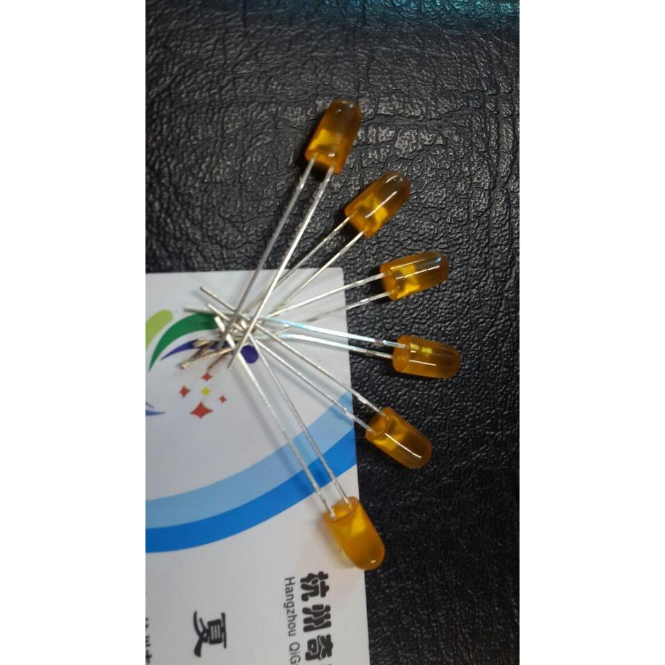 LED5MM橙发橙发光二极管 长脚无边 散光有色雾状发光二极管橙红色