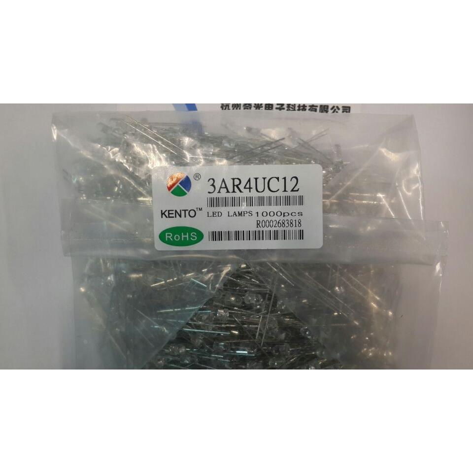 F3白发红3MM高亮白发红 长脚发光二极管 匡通LED 3AR4UC12 1000只