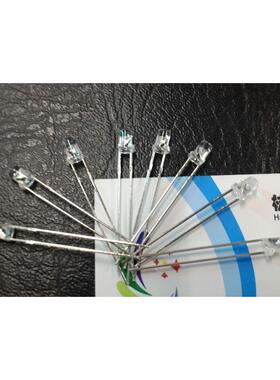 3MM白发白发光管3mm正白色发光二级管LED高亮 长脚 3000MCD聚光