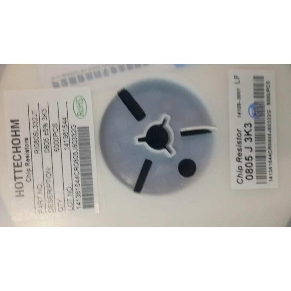 台湾丽智电阻0805 3.3K 5%贴片电阻 5K每盘电阻器 电阻全系列