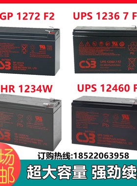 CSB蓄电池GP1272F2 HR1234W 12460 12360 12V7.2a消防主机UPS电源