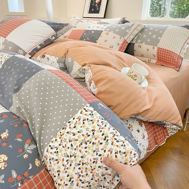 新款水洗宿舍三件套棉四件套田园风碎花床单被套云锦床上用品4,床上用品,床品套件/四件套/多件套,淘宝优惠券,粉丝福利购,淘宝优惠卷