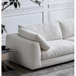 侘寂风一体布艺羽绒云沙发现代简约客厅直排设计师模块沙发可拆洗
