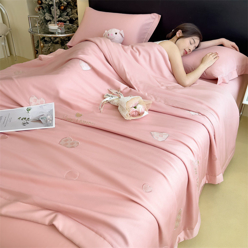 莱夏凉被四件套天丝夏被赛尔冰丝空调被可机洗莫代尔儿童薄被