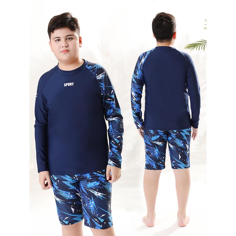 儿童泳衣男童中大童分体泳裤男孩2025新款专业防晒游泳衣温泉套装