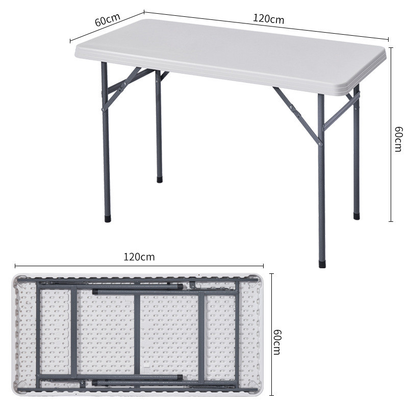 大排档摆摊户外折叠餐桌便携式121*60cm野餐桌白色聚乙烯学习桌