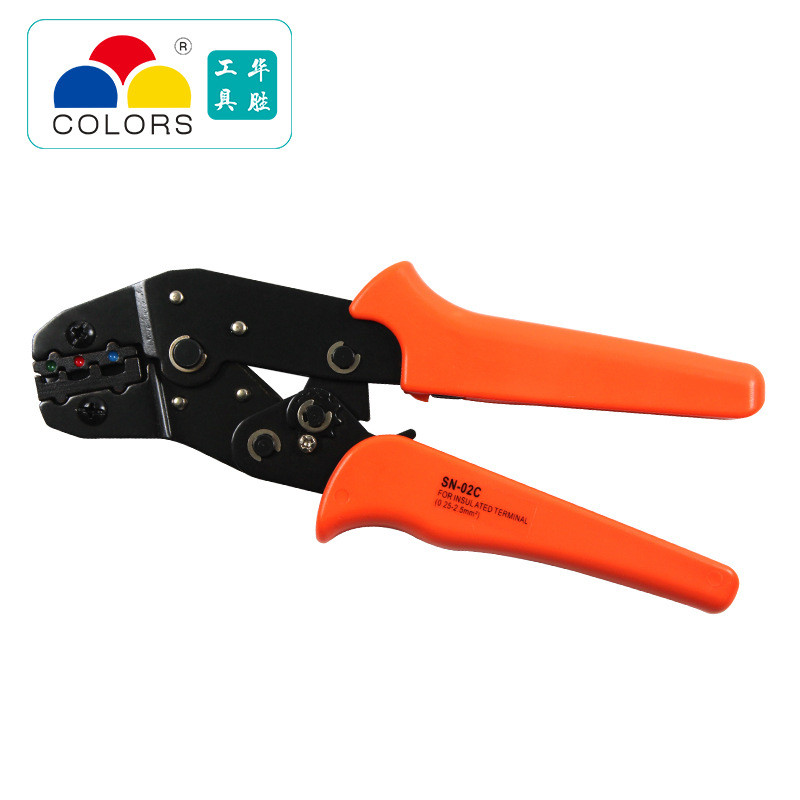 华胜工具SN-02C棘轮式压接钳手动省力预绝缘端子压线钳