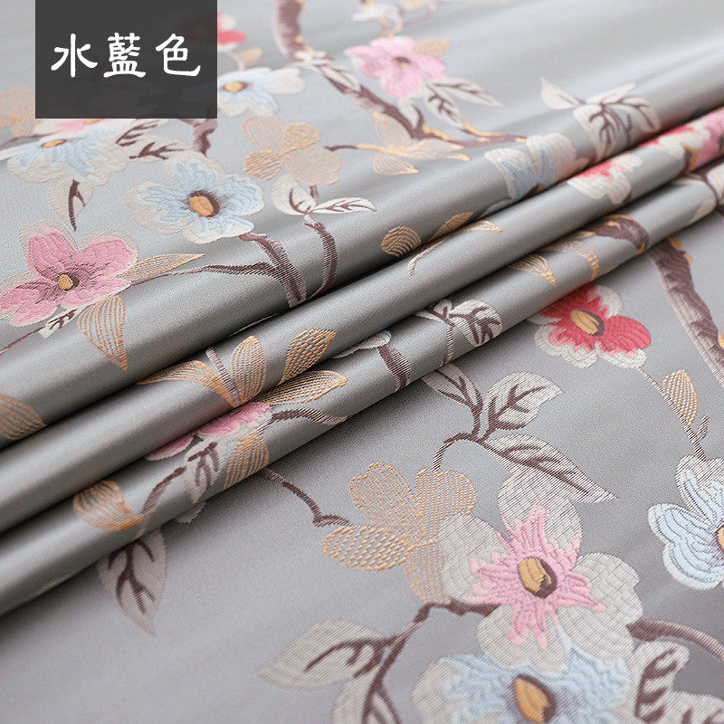 抱枕高提花桌旗面料刺绣花红木沙发坐垫新中式织锦缎绸缎布料