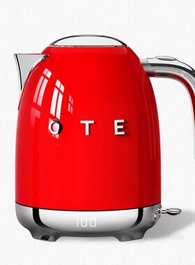 OTE欧堤电热水壶复古保温一体恒温316不锈钢烧水壶茶 中国红 1.5L