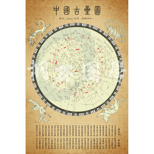 中国古星图  星官图 三垣二十八星宿图 星象图装饰画 03