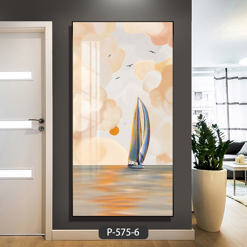 小道壁画风景过走廊抽象清新日系玄关入户客厅装饰画晶瓷挂画厂家图片