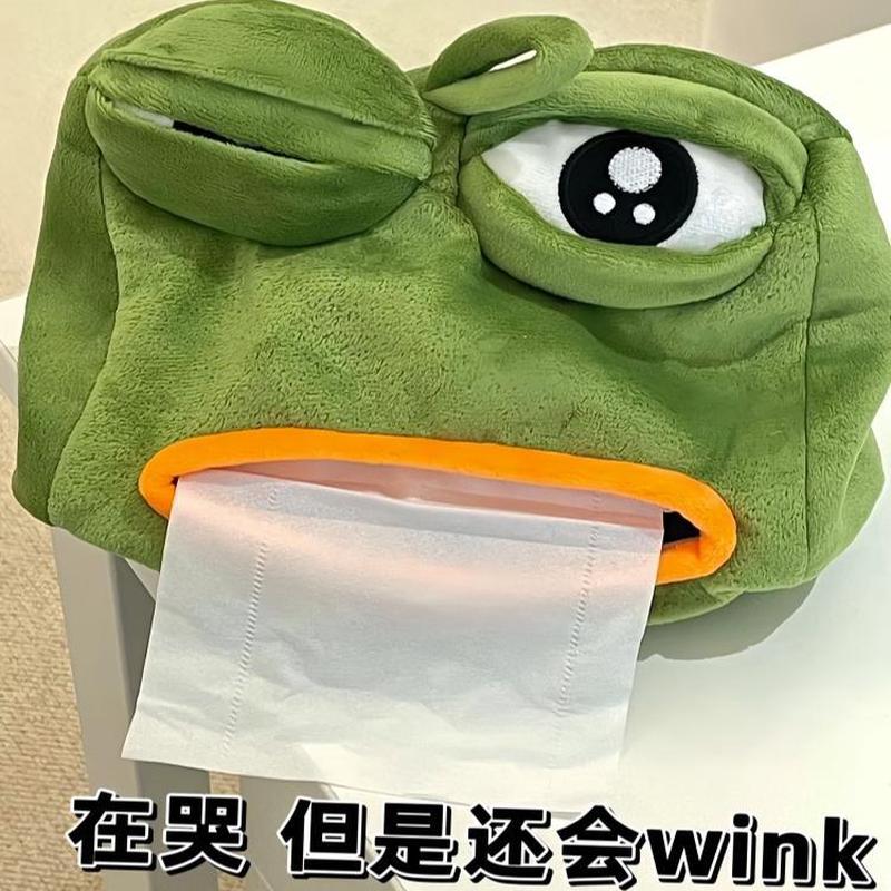 纸巾盒抖音网红沙雕家用青蛙抽纸盒韩国卷纸套创意纸抽搞怪悲伤蛙