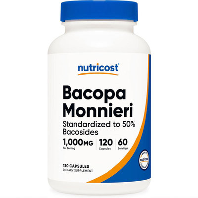 美国直邮 Nutricost Bacopa Monnieri假马齿苋提取物1000mg120粒