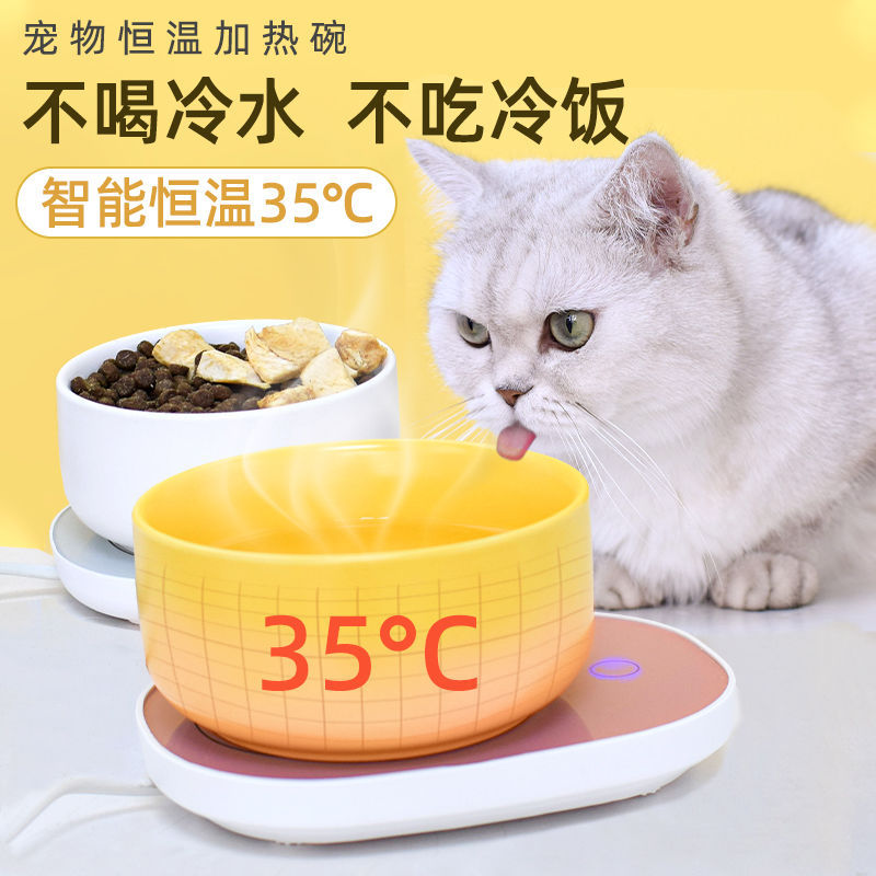 猫咪饮水机恒温加热器宠物酸奶机猫咪喝水猫碗陶瓷碗狗碗加热杯垫