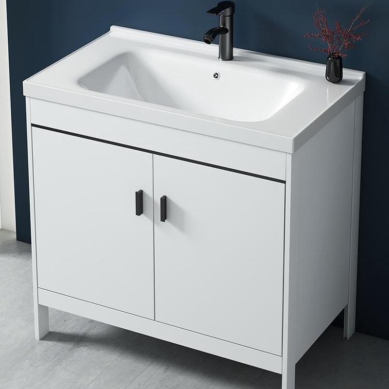 落地式洗手盆柜组合洗脸盆阳台一体卫生间洗漱台面池太空铝浴室柜