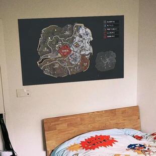 吃鸡游戏和平精英地铁逃生地图网咖吧宿舍自粘装饰画墙壁贴纸周边