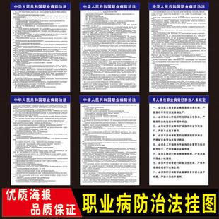 职业病防治法宣传海报挂画 职业病危害告知卡挂图 职业病法制制度
