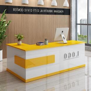 前台吧台接待台收银台简约现代水果店铺转角柜台桌小型美容院前台