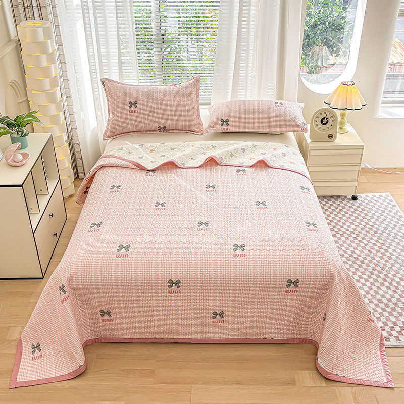 盖原棉简约印花多功能床盖床单三件套夹棉绗缝炕新款防滑床垫床单,床上用品,床单,淘宝优惠券,粉丝福利购,淘宝优惠卷