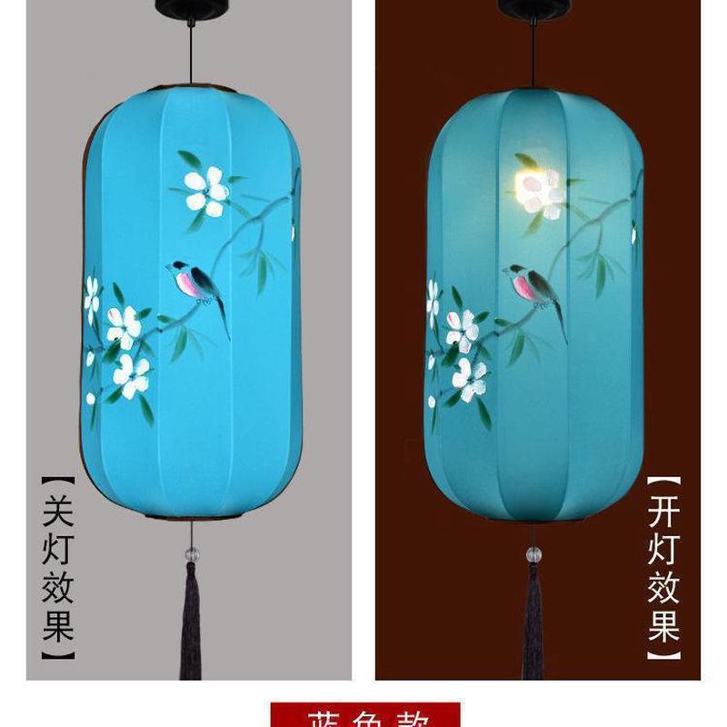 新中式手绘灯笼吊灯网红吊灯餐馆火锅店仿古手绘中式婚礼道具灯具