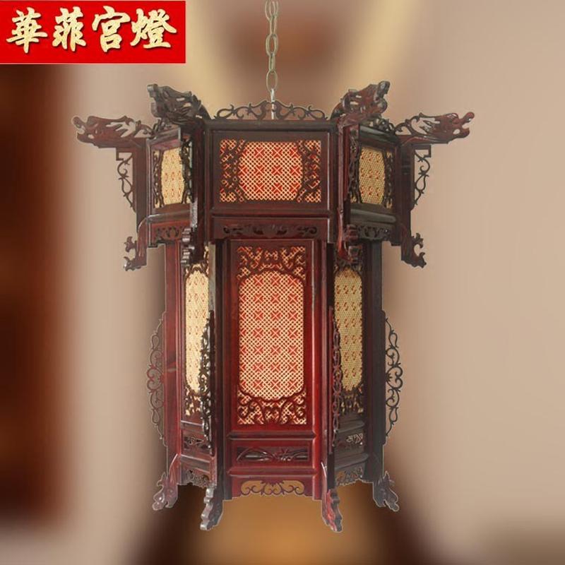 仿古竹丝宫灯编织实木编木质宫灯茶楼酒家招牌装饰灯笼