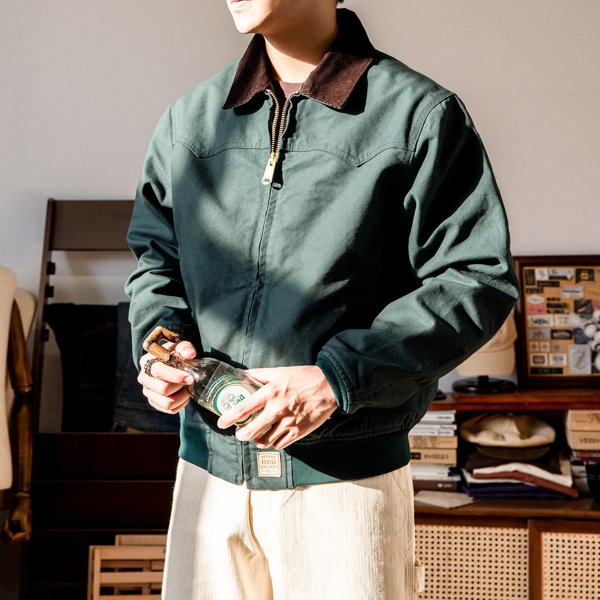 红风 美式工装J14咔哈特宽松开春纯棉重磅帆布男,男装,夹克,淘宝优惠券,粉丝福利购,淘宝优惠卷