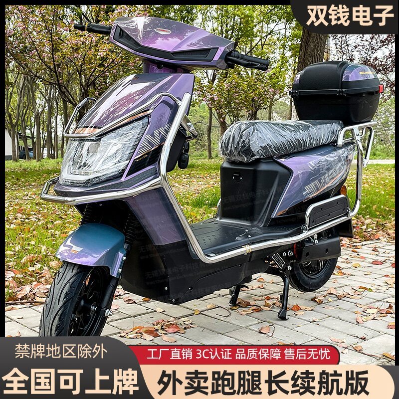 新国标电动车踏板车48V电动自行车高速成人两轮代步车外卖电瓶车