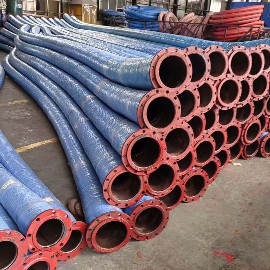 大口径高压胶管法兰排吸泥隧道高压钢丝编织胶管输油石油液压油管