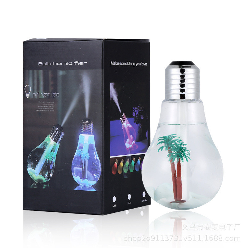 跨境灯泡加湿器USB创意氛围灯桌面卧室用小型静音Bulb humidifier