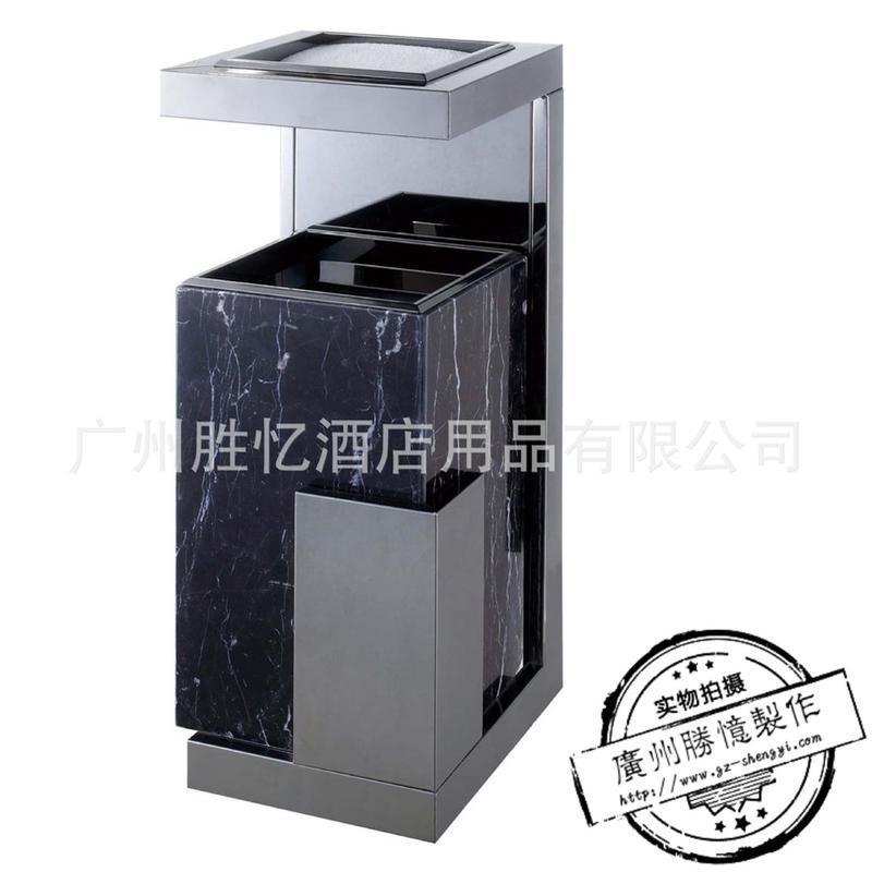 优雅玻璃艺术烟灰桶 时尚创意酒店大堂不锈钢 垃圾桶大理石垃圾桶
