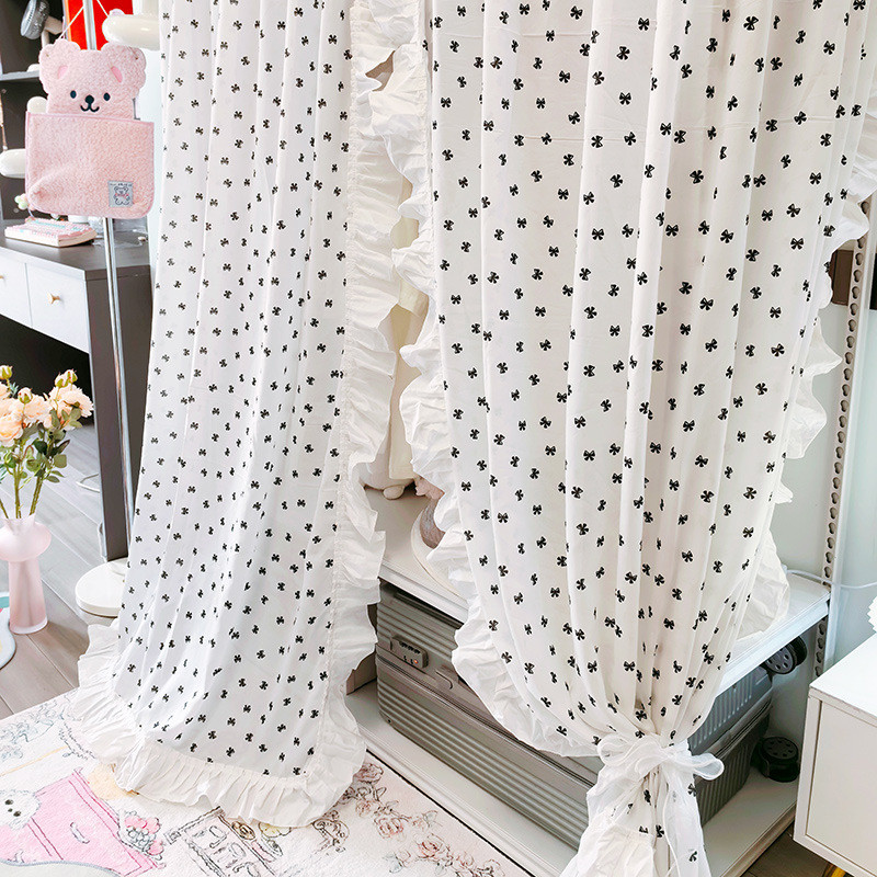 衣帽间布艺窗帘开放式帘防尘帘花边轻奢高级感不透人门帘拉柜子