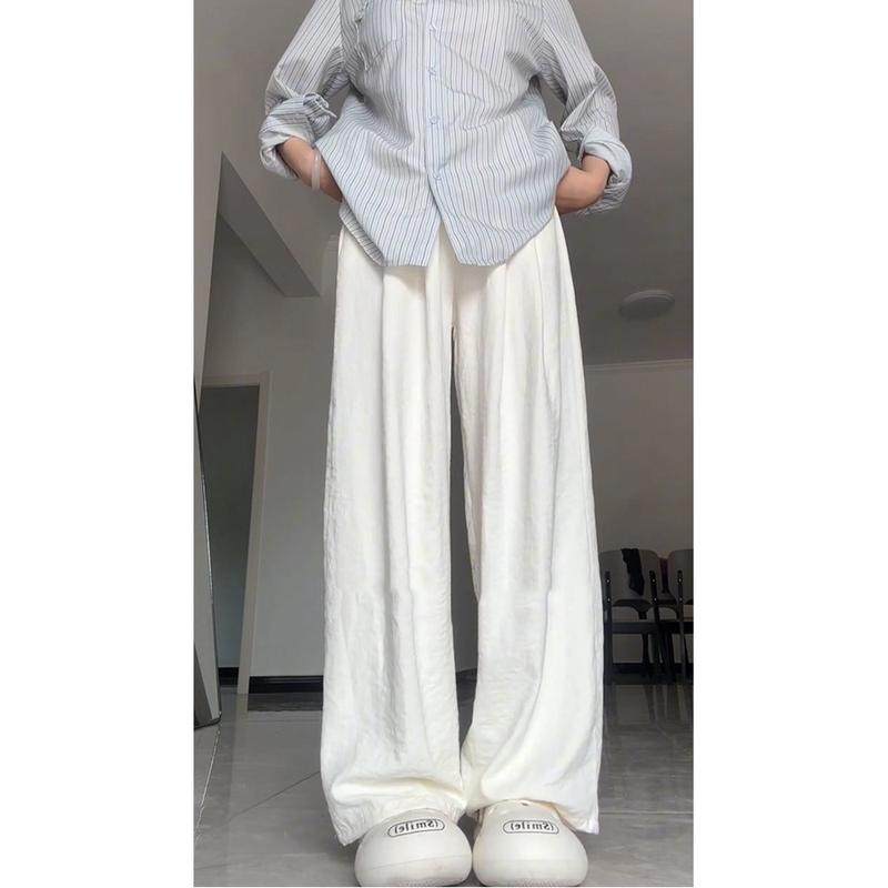 白色山本奶芙女胖mm大码夏季显瘦直筒阔腿裤休闲肌理感奶皮裤,女装/女士精品,大码裤装,淘宝优惠券,粉丝福利购,淘宝优惠卷