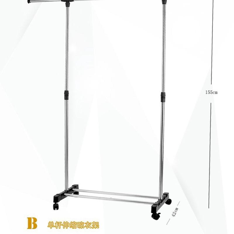 供应好品质不锈钢单杆双杆家居用品落地移动升降伸缩晾衣架