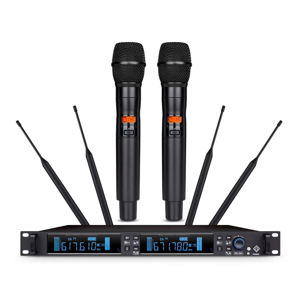 无线话筒真分集超远距离150M可多台叠机使用专业无线麦克风舞台