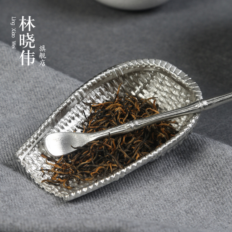 全手工纯锡茶则套装茶铲茶勺茶拨茶匙茶荷六君子功夫茶具茶道配件