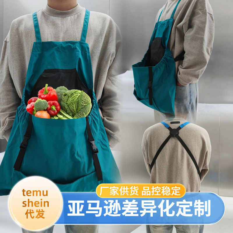户外采摘大口袋围裙园艺快速释放收割围裙背包工具围裙采摘袋