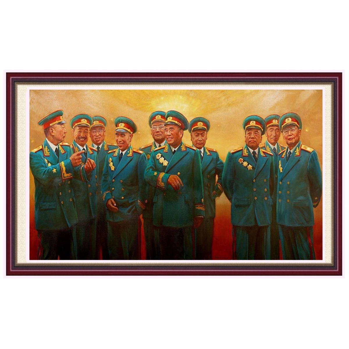 定制伟人画像毛泽东客厅装饰画十大元帅海报墙画墙贴带背胶自粘画