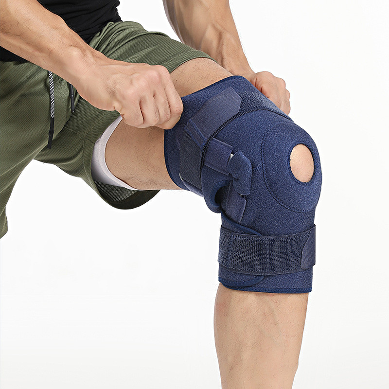 运动护腿护膝绑带固定可折叠铝板支撑护膝硅胶半月板防撞运动钢板