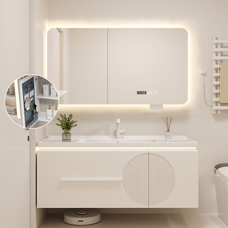 新款法式浪漫陶瓷一体盆浴室柜组合智能洗漱台洗手盆洗脸实木浴柜,家装主材,浴室柜组合,淘宝优惠券,粉丝福利购,淘宝优惠卷